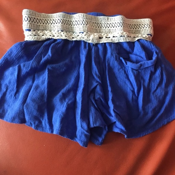 Roxy Girl SZ 12 Blue Cover Up Shorts - Picture 4 of 4